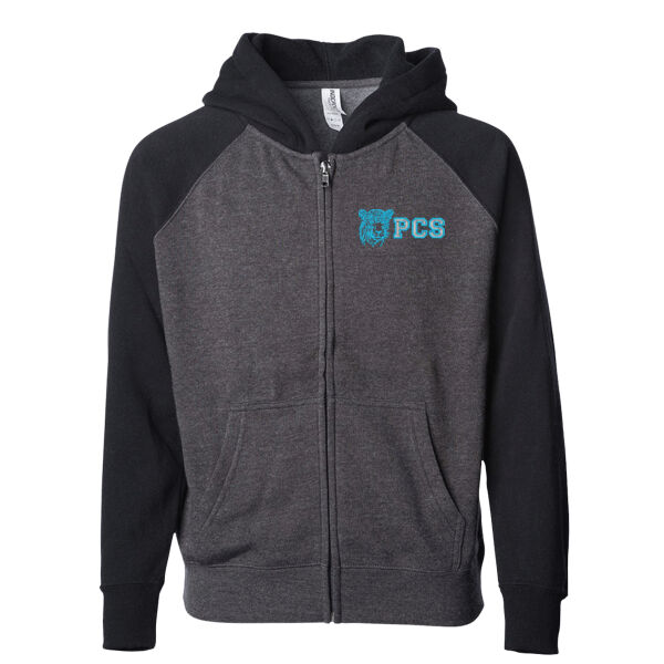 Toddler Lightweight Special Blend Raglan Zip Hood - Embroidered Logo Thumbnail