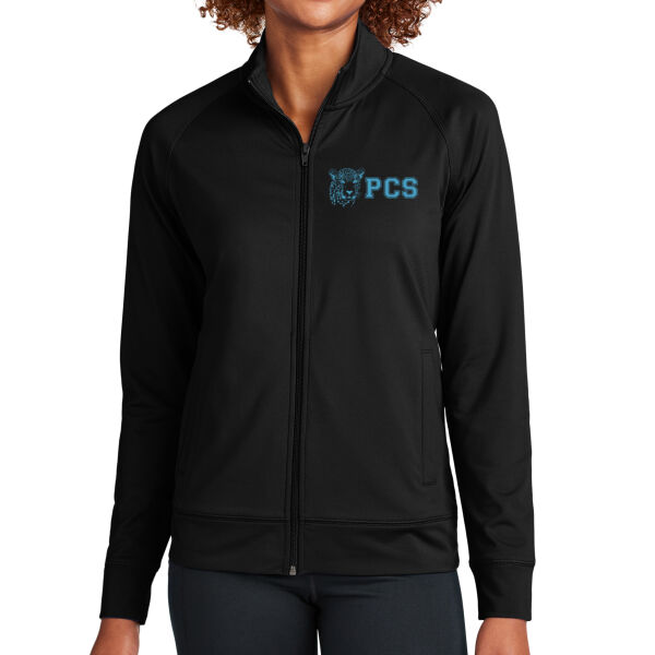 Sport-Tek® Ladies Sport-Wick® Stretch Full-Zip Cadet Jacket - Printed Logo Thumbnail
