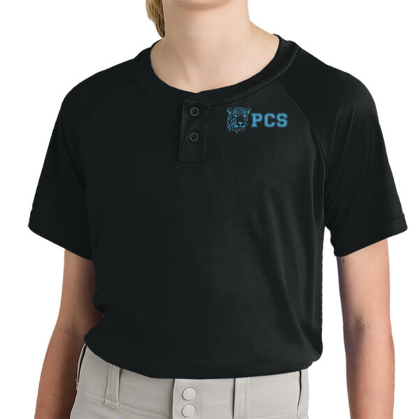 Sport-Tek® Youth PosiCharge® Competitor™ 2-Button Henley - Printed Logo Thumbnail